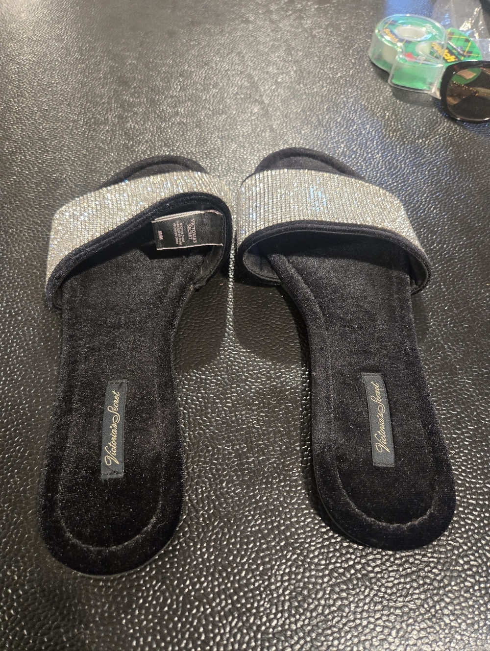 Victoria Secret Rhinestone slipppers - Picture 2 of 4